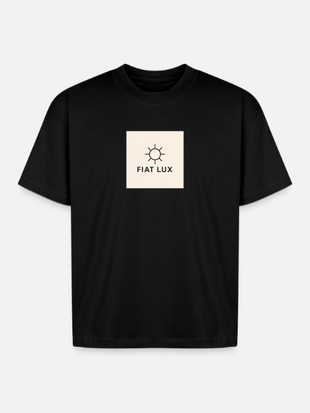 Fiat Lux Sun Emblem - Boxy Fit Unisex T-Shirt - black