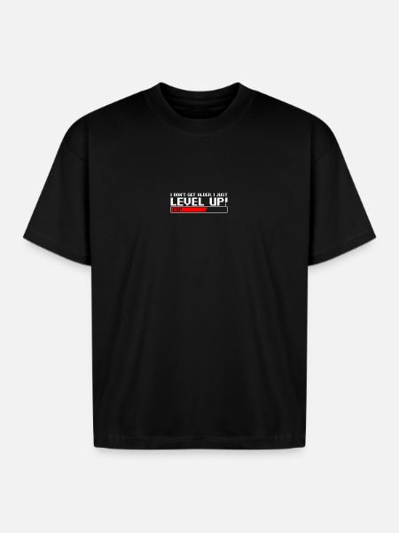 Level up - Boxy Fit Unisex T-Shirt - black