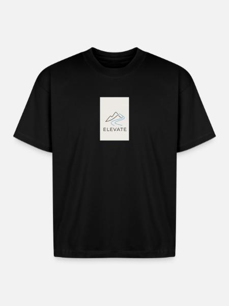 Elevate Mountain Minimal - Boxy Fit Unisex T-Shirt - black