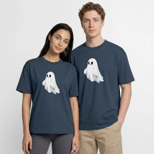 Cute Ghost Cartoon Design - Boxy Fit Unisex T-Shirt