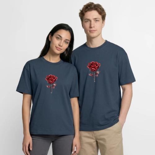 2 Set - Silver and Gold Roses - Boxy Fit Unisex T-Shirt