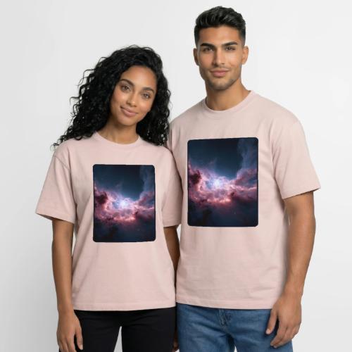 Radiant Cosmic Nebula Artwork - Boxy Fit Unisex T-Shirt