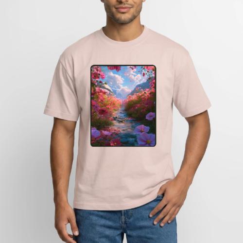 Dreamy Cosmos Valley Landscape Art - Boxy Fit Unisex T-Shirt