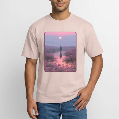 Ethereal Sunset Flower Field Art - Boxy Fit Unisex T-Shirt