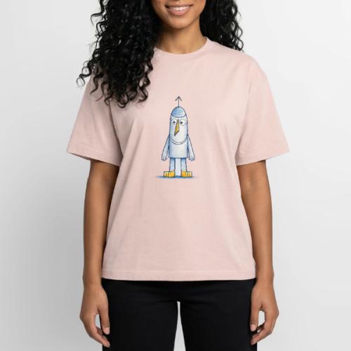 Funny Doodle Bird Character - Boxy Fit Unisex T-Shirt