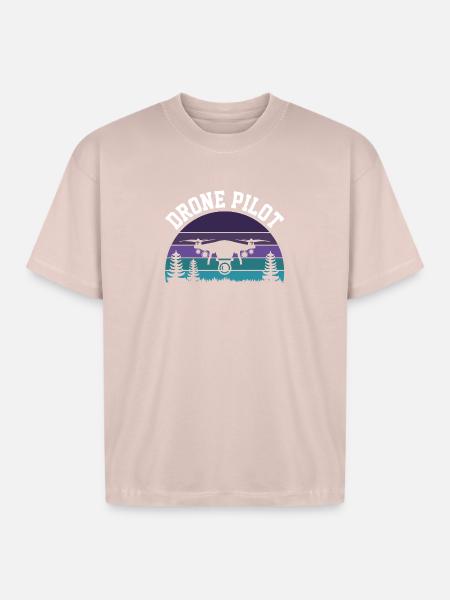 Drone Pilot - Boxy Fit Unisex T-Shirt - blush pink