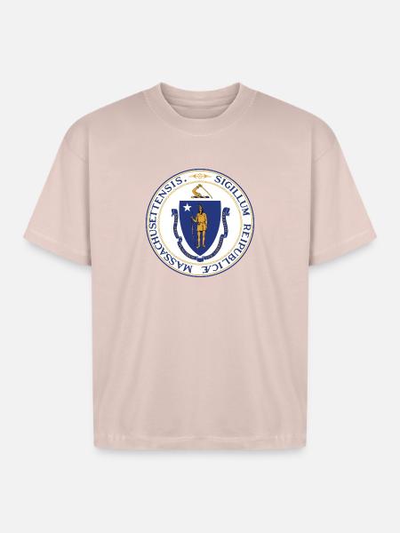 Massachusetts - Boxy Fit Unisex T-Shirt - blush pink