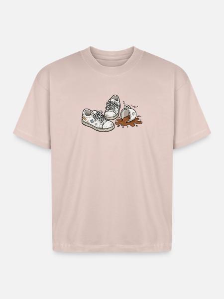 Coffee Spill Sneakers - Boxy Fit Unisex T-Shirt - blush pink 