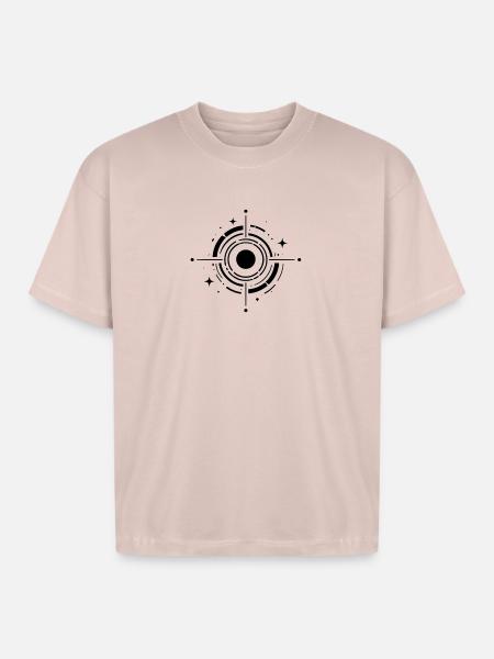 Cosmic Target Ring Emblem - Boxy Fit Unisex T-Shirt - blush pink
