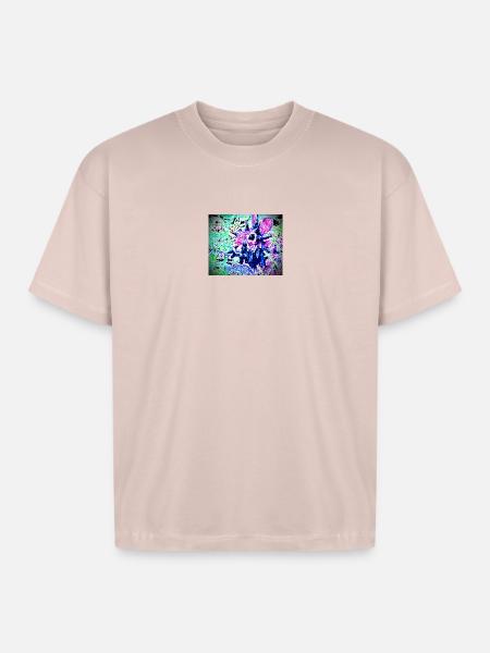 Zombie tentacle Rabbit  - Boxy Fit Unisex T-Shirt - blush pink 