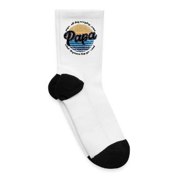 Papa Sunset Retro Circle - Tennis Socks - white - Right