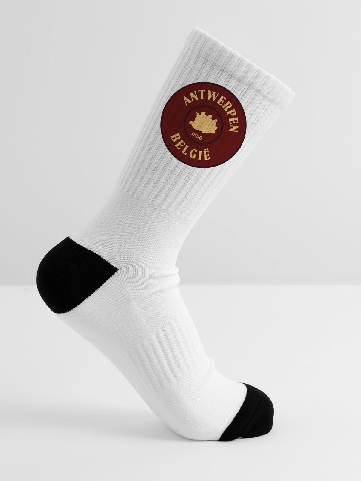 Antwerp Crest 1830 Emblem - Tennis Socks - white - Right