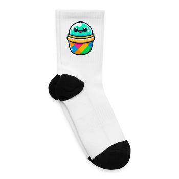 Kawaii Ice Cream Cup - Tennis Socks - white - Right