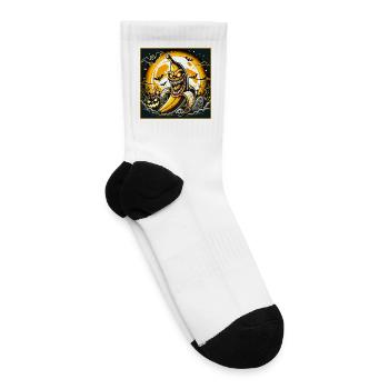 Creepy Halloween Banana - Tennis Socks - white - Right