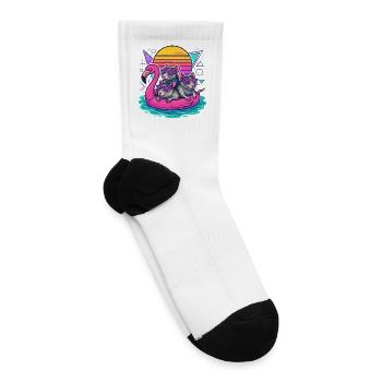 Chillin Rats Summer Flamingo Retro - Tennis Socks - white - Right