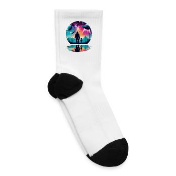 Alien and Bigfoot UFO - Tennis Socks - white - Right