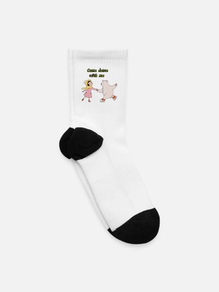 تي شيرت الدب الراقص والفتاة - Tennis Socks - white