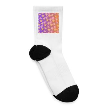 Colorful Starfish Pattern–Cute Beach Summer Design - Tennis Socks - white - Right