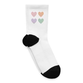 Pastel Heart Collection for Soft Aesthetic - Tennis Socks - white - Right