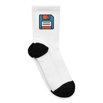 Retro Floppy Disk Graphic Design - Tennis Socks - white - Right