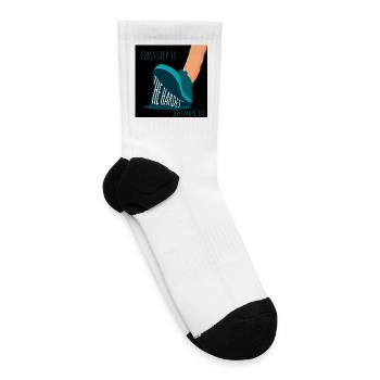 Motivational Rock Climber Sneaker Design - Tennis Socks - white - Right