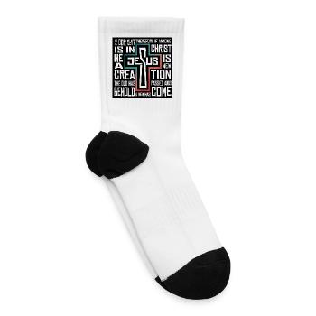 Inspirational Religious Cross Typography Design - Tennis Socks - white - Right
