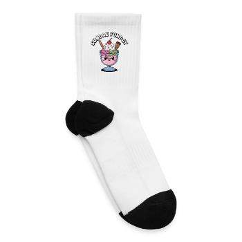 Sundae Funday Ice Cream Cute Kawaii Dessert design - Tennis Socks - white - Right