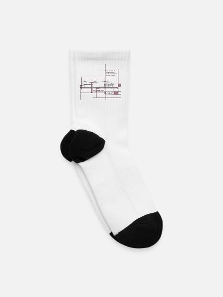 Geometric Wireframe Architecture - Tennis Socks - white