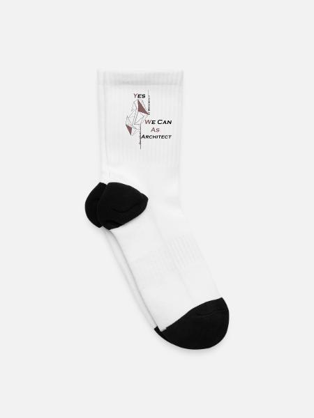 Architect Glyph Geometry - Tennis Socks - white