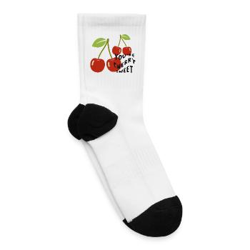 Cherry Cluster Pop Art ( You are Cherry Sweet) - Tennis Socks - white - Right