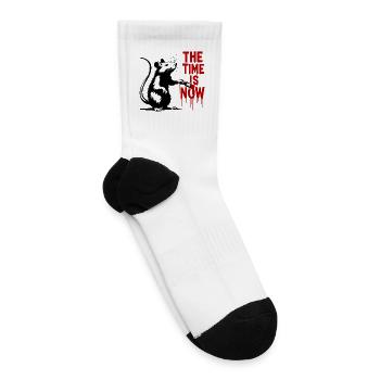 The Time Is Now Rat Graffiti - Tennis Socks - white - Right