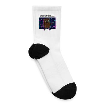 Glitchy Chocolate Bar Hero - Tennis Socks - white - Right