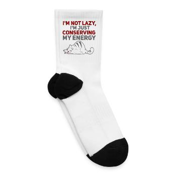 I’m Not Lazy – I’m Just Conserving My Energy - Tennis Socks - white - Right