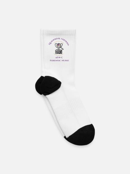 Forensic Nurse AFN-C Badge Art - Tennis Socks - white