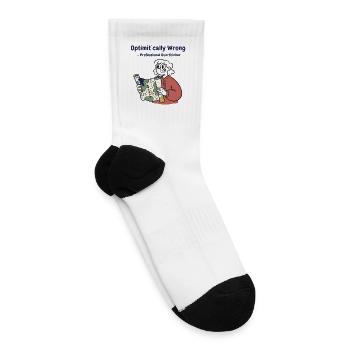 Optimistically Wrong – Professional Overthinker - Tennis Socks - white - Right