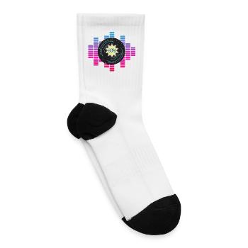 90s Neon Starburst Orbit - Tennis Socks - white - Right