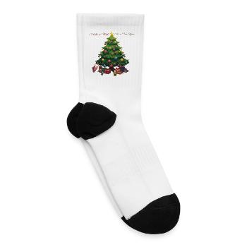 Make a Wish Christmas Tree - Tennis Socks - white - Right
