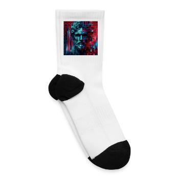 Neon Zeus: Glitch Divinity Awakens - Tennis Socks - white - Right