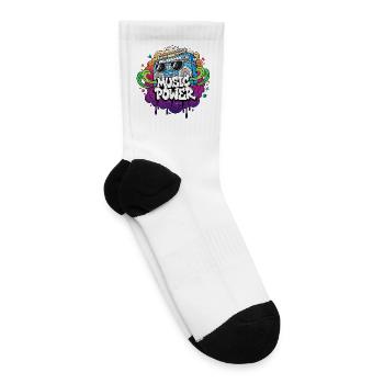 Music Power Boombox Graffiti Tee - Tennis Socks - white - Right