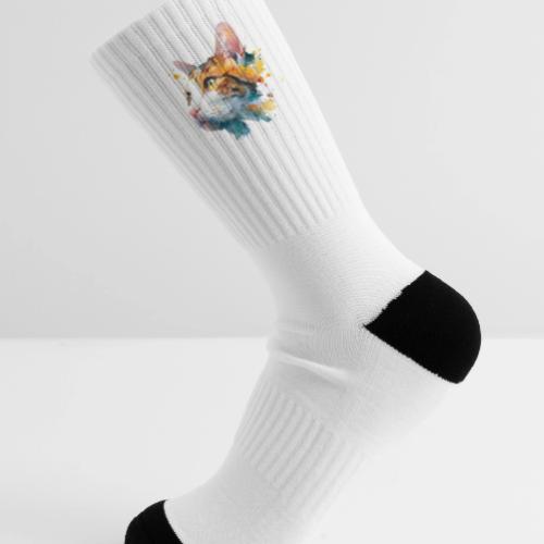 Cat: Feline Ink Burst - Tennis Socks