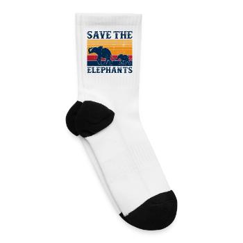 Save The Elephants Sunset Silhouette - Tennis Socks - white - Right