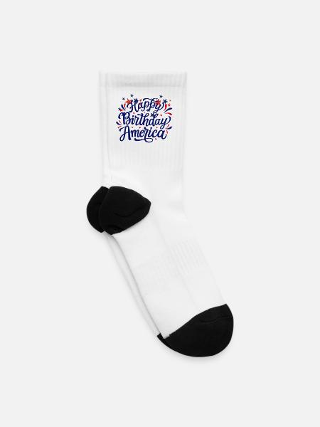 Happy Birthday America - Tennis Socks - white