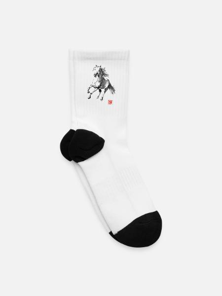 Inkbound Steed in Sumi-E - Tennis Socks - white