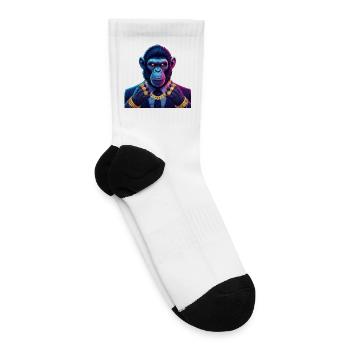 Neon Gorilla Boss with Gold Chains - Tennis Socks - white - Right