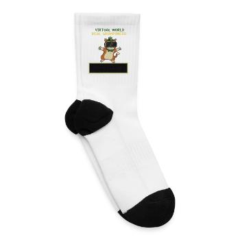 Grumpy Virtual Cat – Level Up Your Grump! - Tennis Socks - white - Right