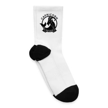 Capricorn the Goat Zodiac Sea-Goat Earth Sign  - Tennis Socks - white - Right
