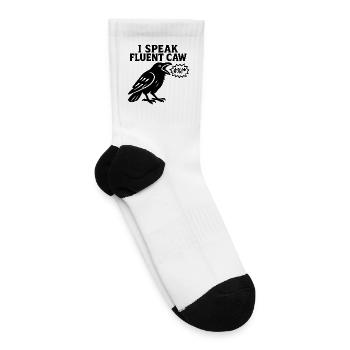 I Speak Fluent Caw – Funny Raven Quote Design - Tennis Socks - white - Right