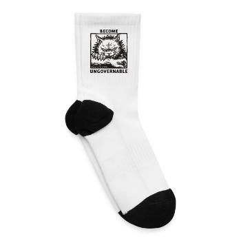 Become Ungovernable Cat funny cat  - Tennis Socks - white - Right