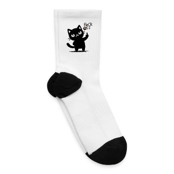 Sassy Cat Eyes Noir Paw - Tennis Socks - white - Right