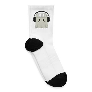 Retro Tech Ghost - Floppy Disk Nostalgia Art - Tennis Socks - white - Right